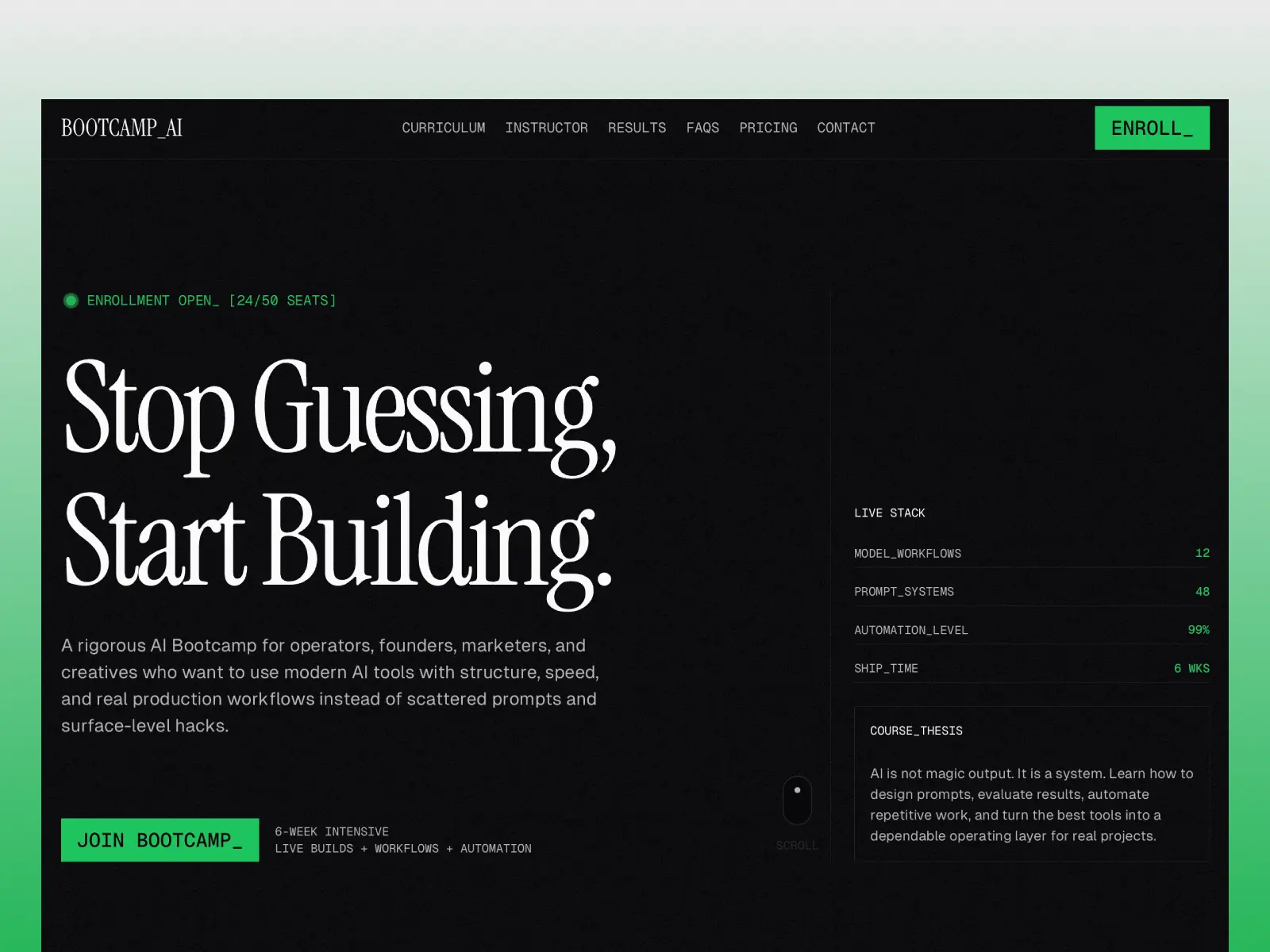 Bootcamp — Course Landing Page Template — Charu Consul Framer Template