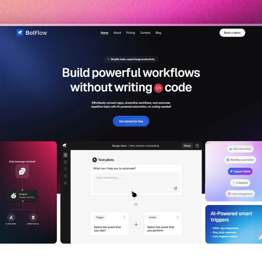 BotFlow — SaaS Product Landing Page — Salim from Webestica Framer Template