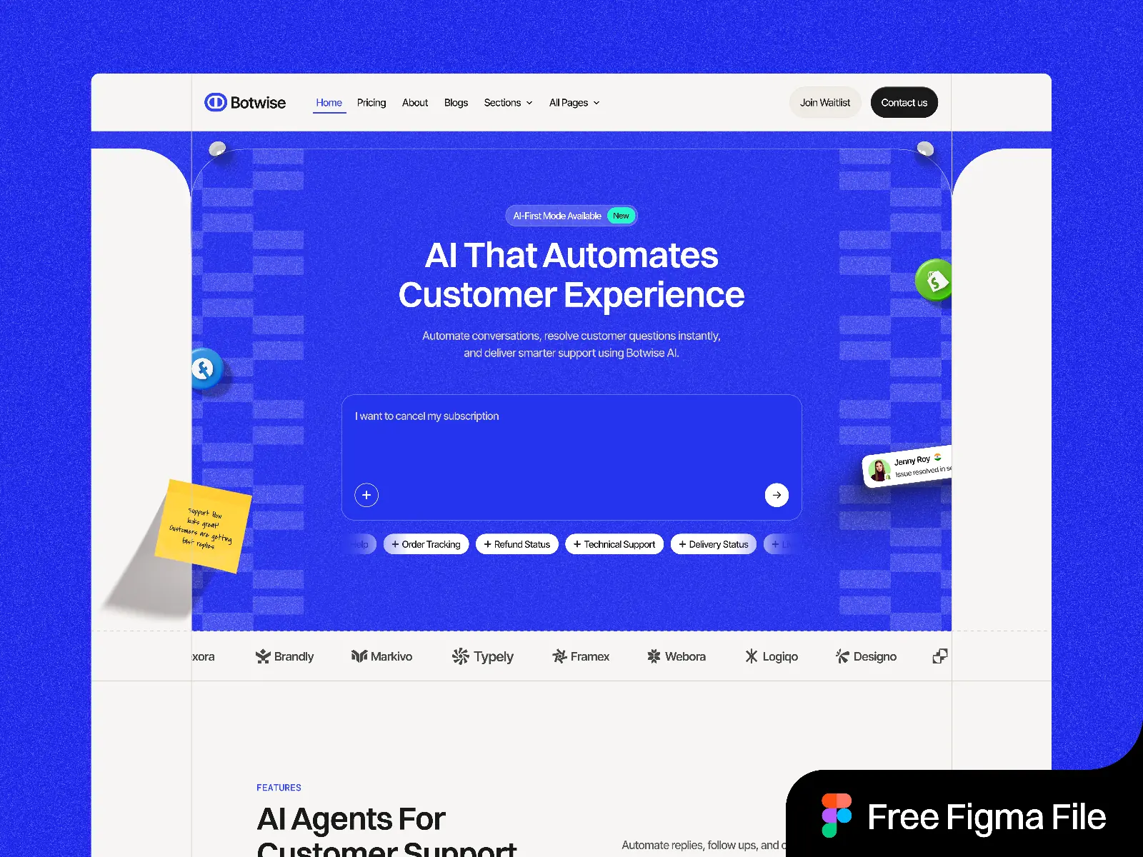 Botwise — AI-First SaaS Template — Sandy Koshti Framer Template