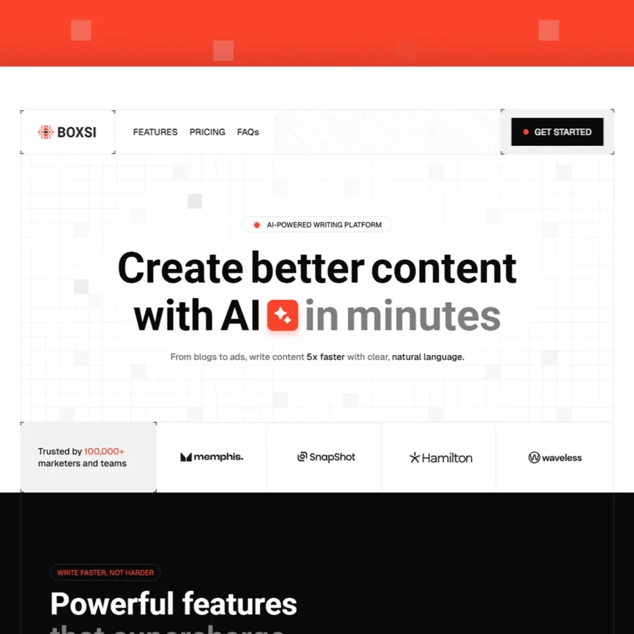 Boxsi — AI & SaaS Landing Page Template — Salim from Webestica Framer Template
