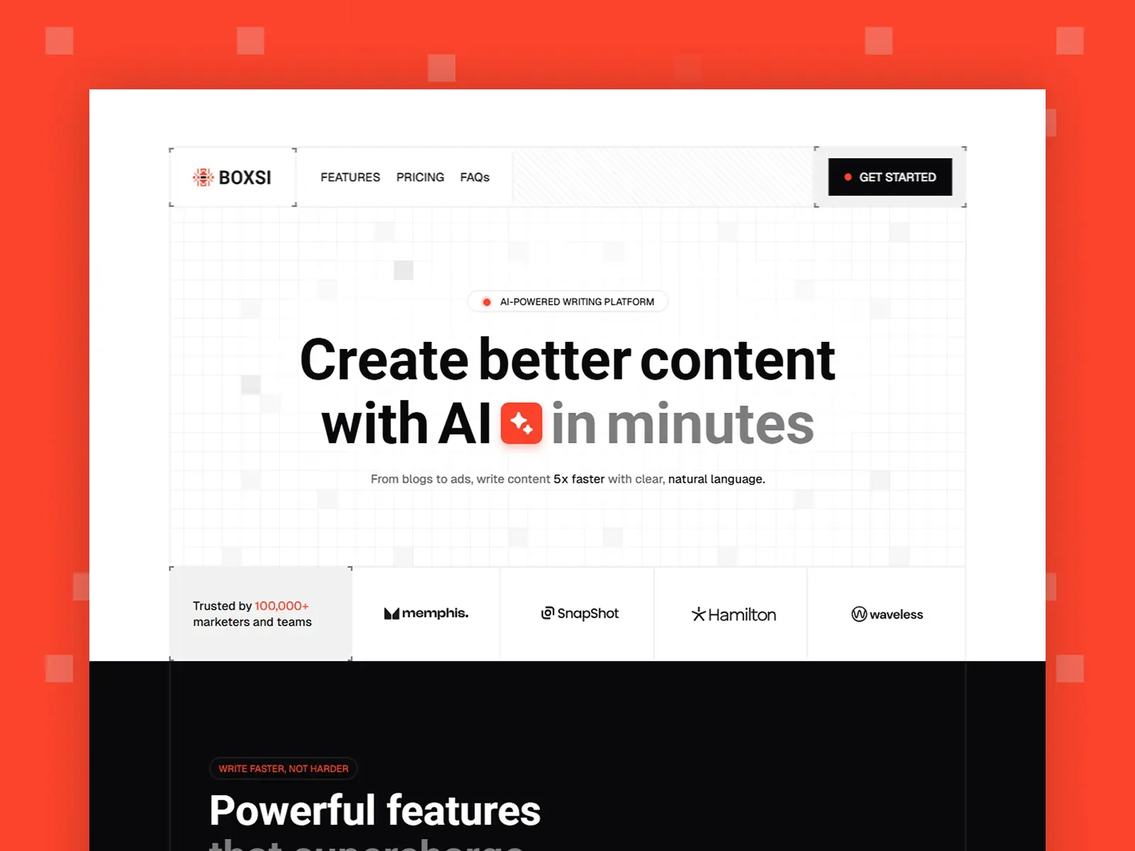 Boxsi — AI & SaaS Landing Page Template — Salim from Webestica Framer Template