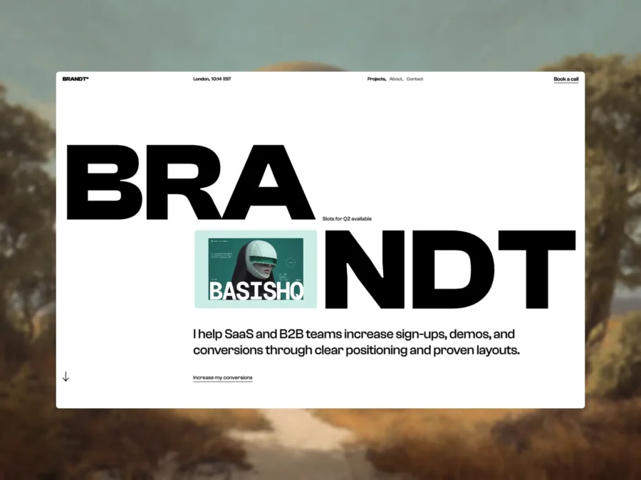 Brandt — Portfolio site for SaaS designers — Svaco Framer Template