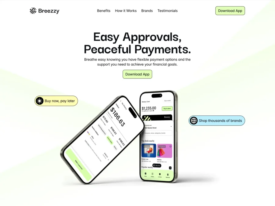 Breezzy — Pay Later App — Mainnet Design Framer Template