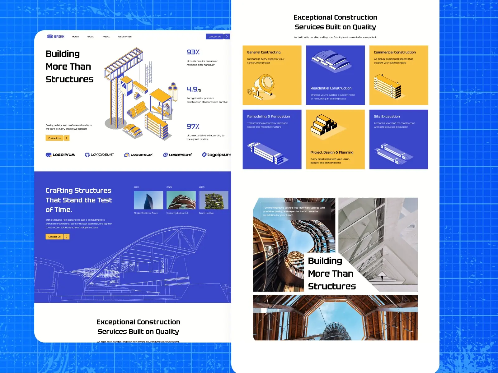 Brikk — Construction Agency Template — Grooic LLC Framer Template