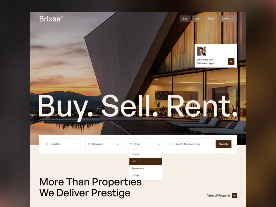 Brixsa — Real Estate Website Template — Flowfye Agency Framer Template