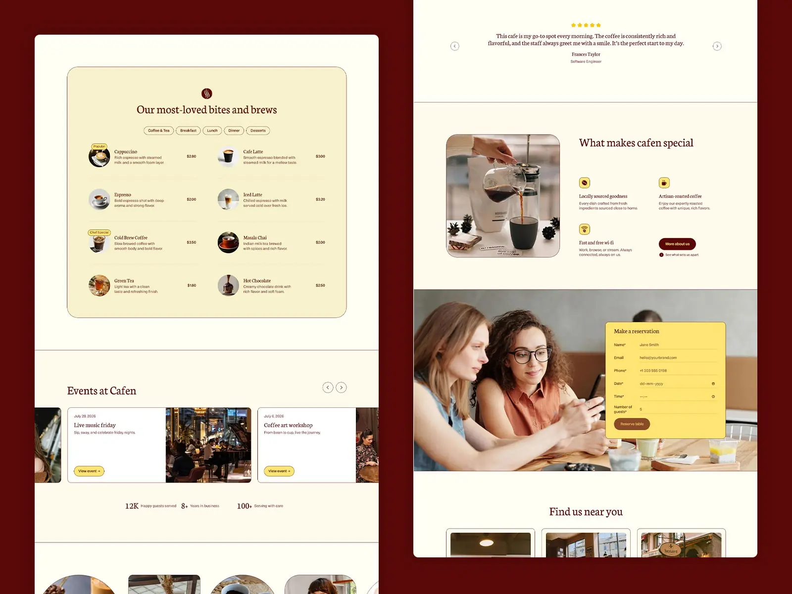 Cafen — Cafe & Restaurant Website Template
