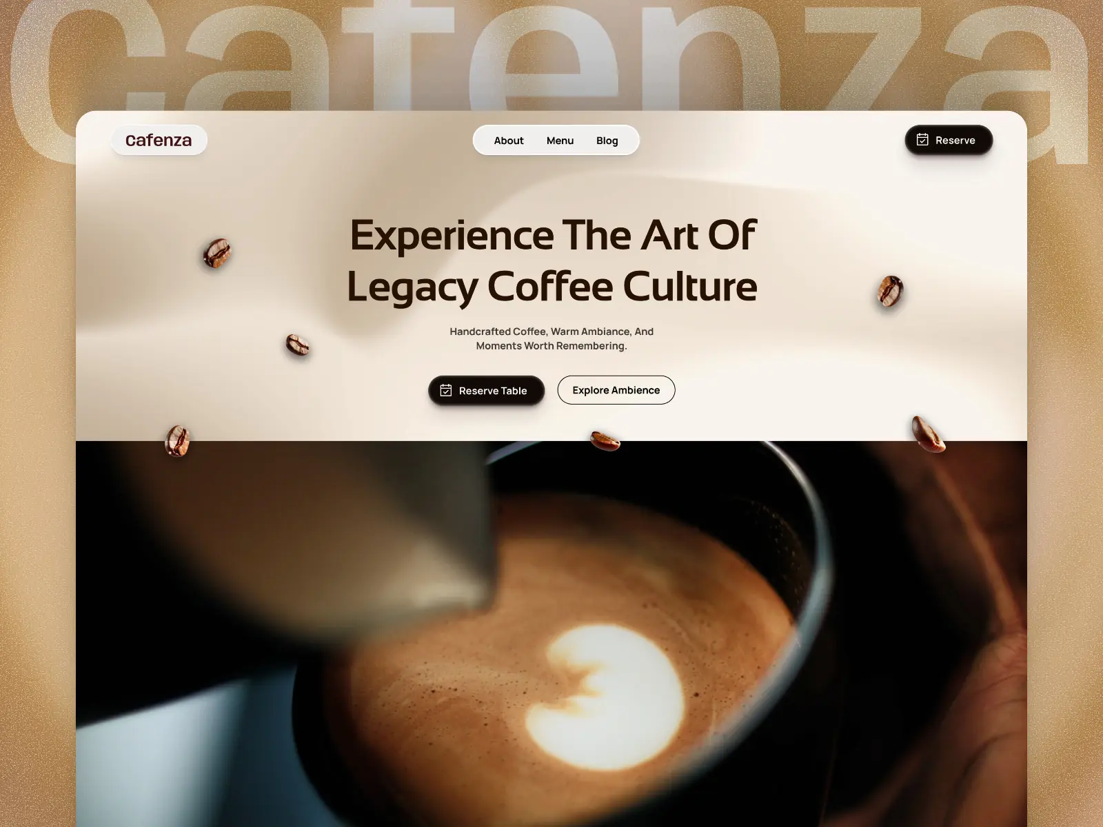 Cafenza — Cafe & Bistro Website Template — Jitu Raut Framer Template