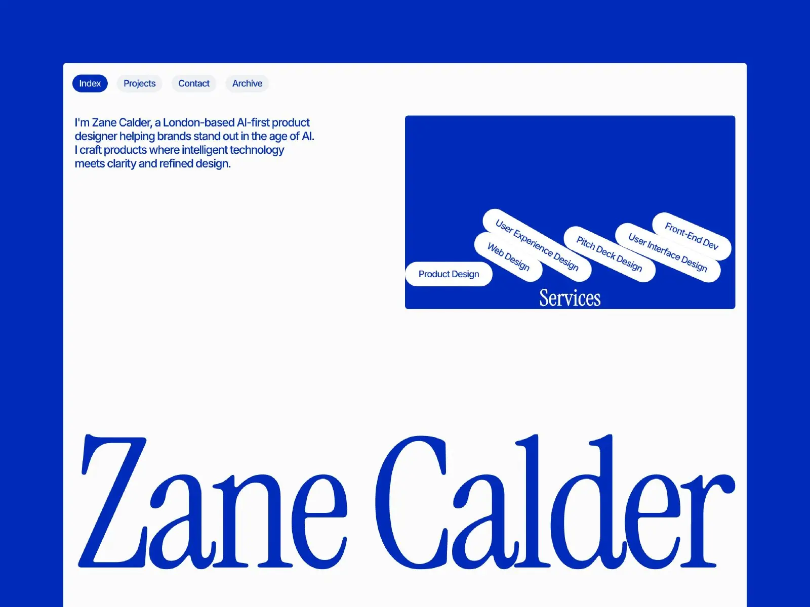 Calder — Minimal Portfolio Template — Chayan Panda Framer Template