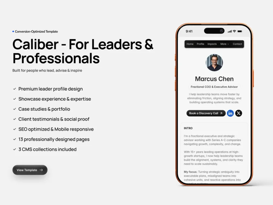 Caliber Pro — For Leaders & Top Professionals — Launcher.Supply Framer Template