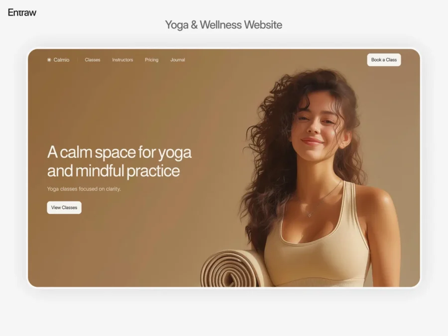 Calmio — Yoga & Wellness Website Template — Entraw Framer Template