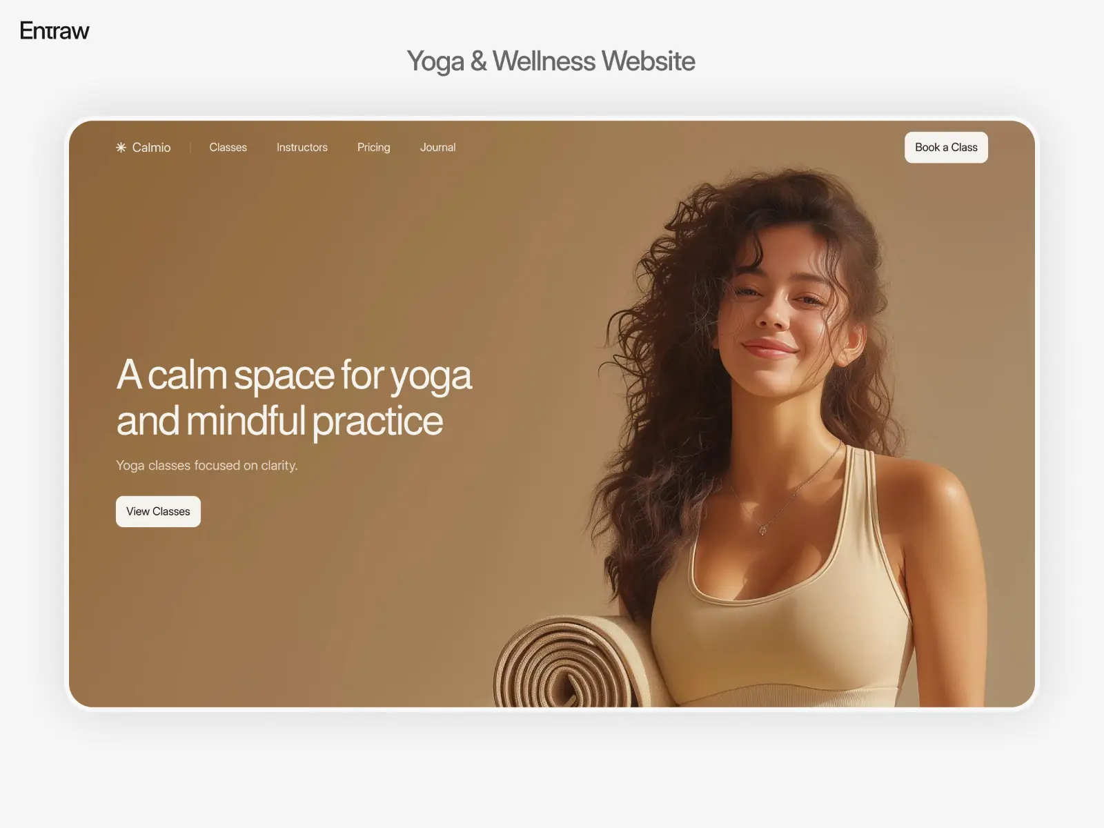 Calmio — Yoga & Wellness Website Template — Entraw Framer Template