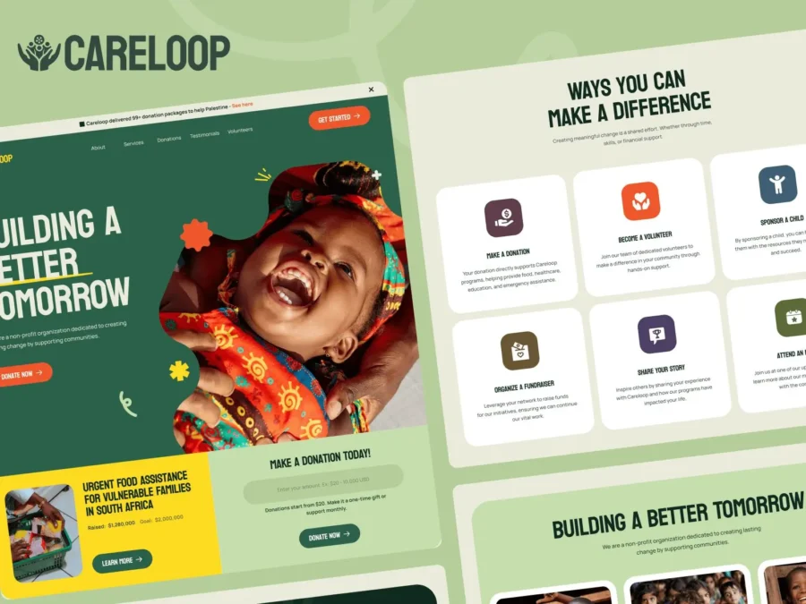 Careloop — Non Profit - Website | Charity — Framerbite Framer Template