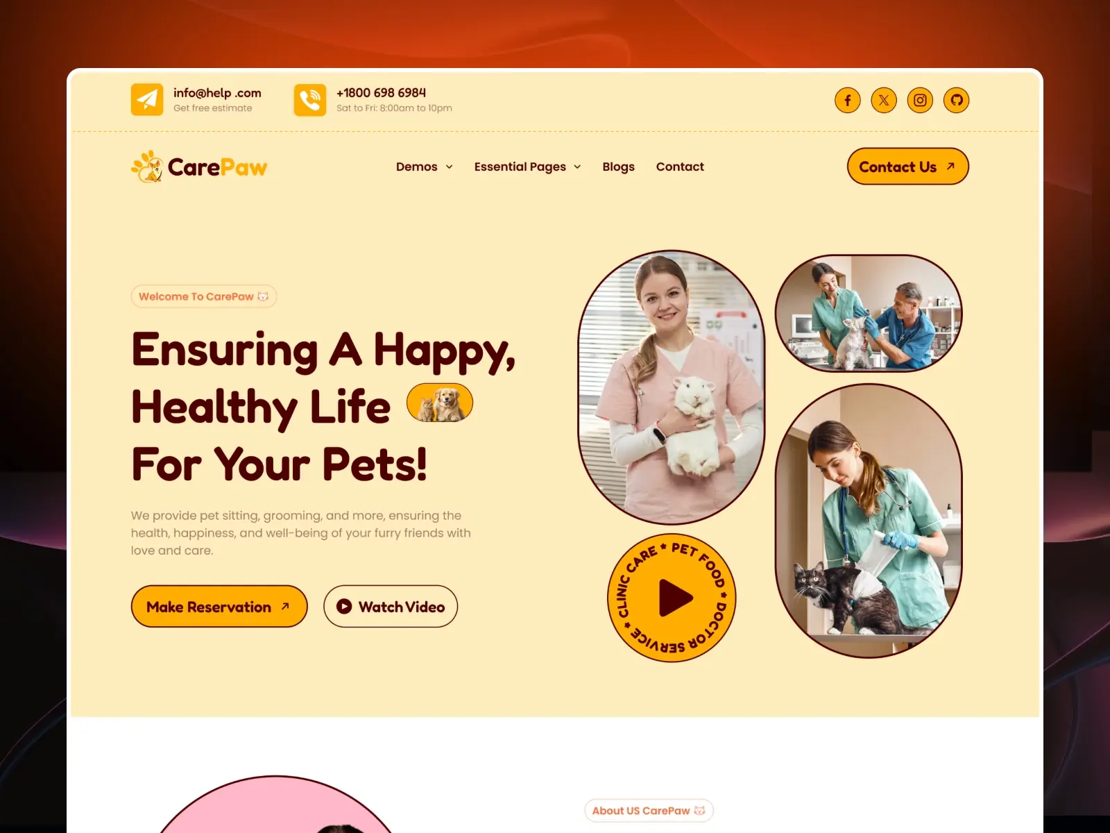 CarePaw — Pet Care & Veterinary Template