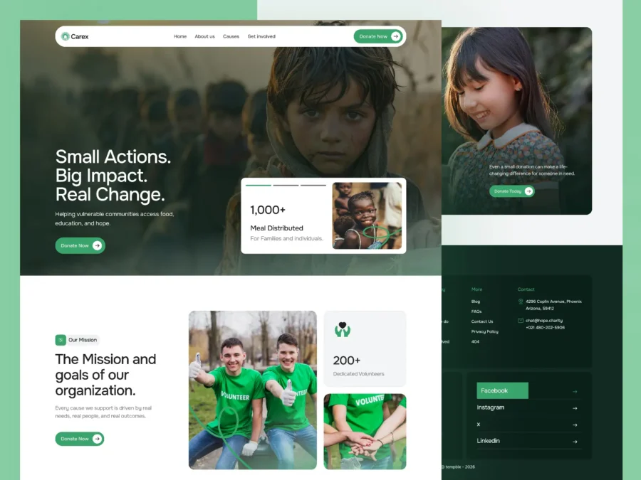 Carex — Non-Profit Framer Website Template — Tempbix Framer Template