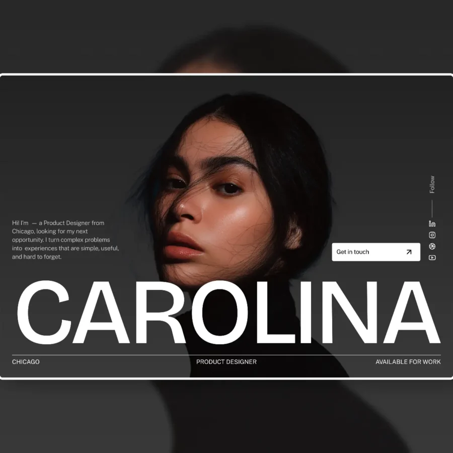 Carolina — Portfolio Starter Kit — Sonal Rastogi Framer Template