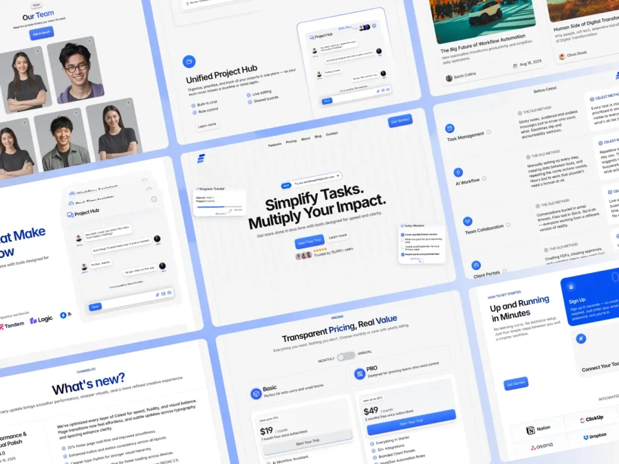 Celest — Modern Saas Website Template — Orion Farag Framer Template