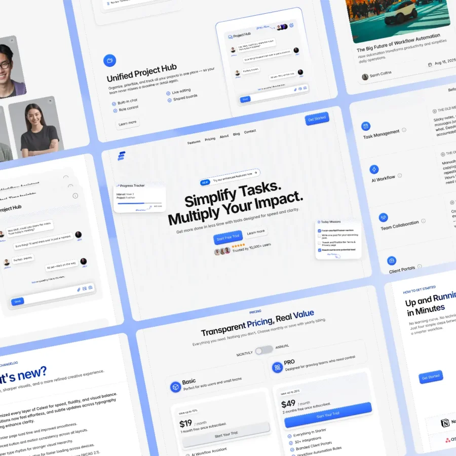 Celest — Modern Saas Website Template — Orion Farag Framer Template
