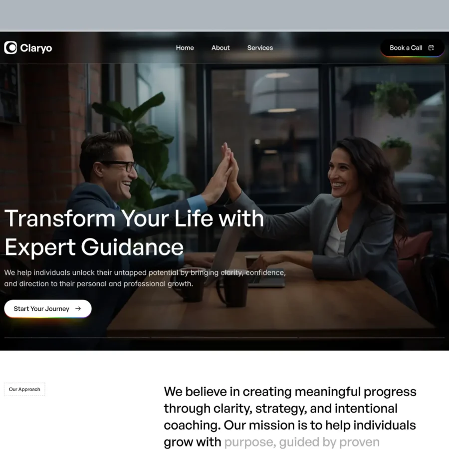 Claryo — Premium Coaching Template — Mubashir Saleem Framer Template