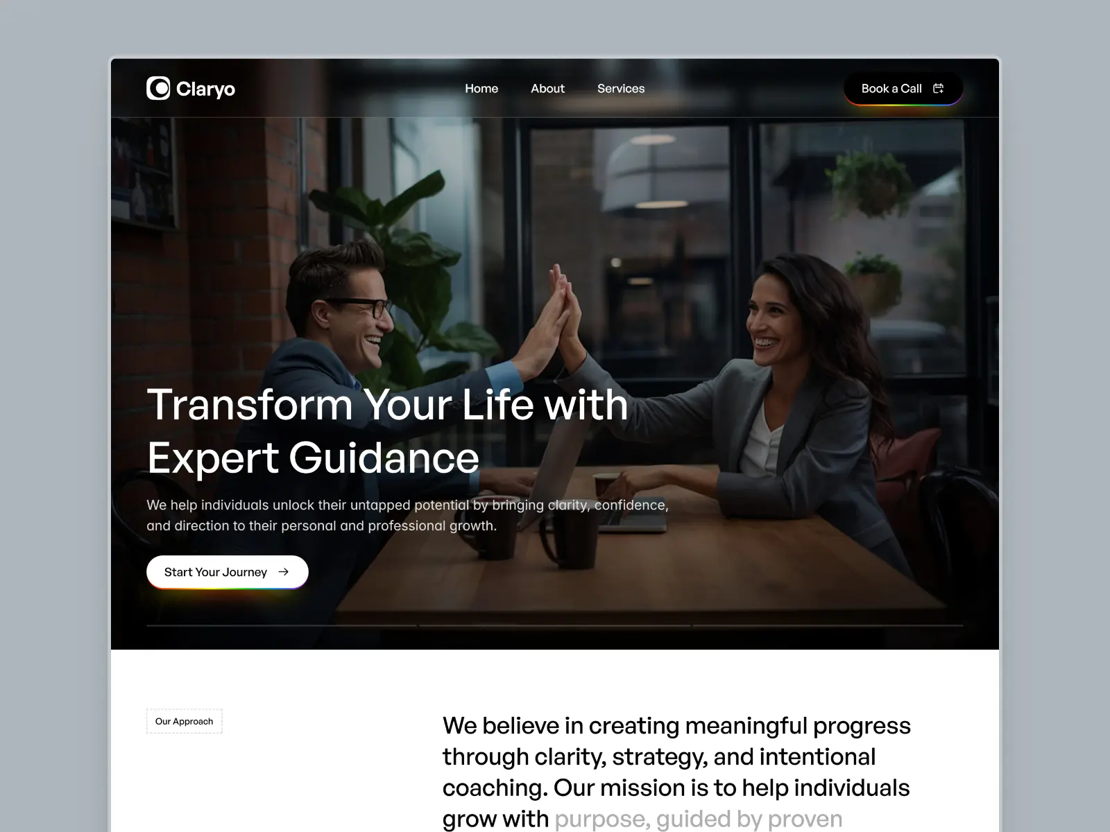 Claryo — Premium Coaching Template — Mubashir Saleem Framer Template