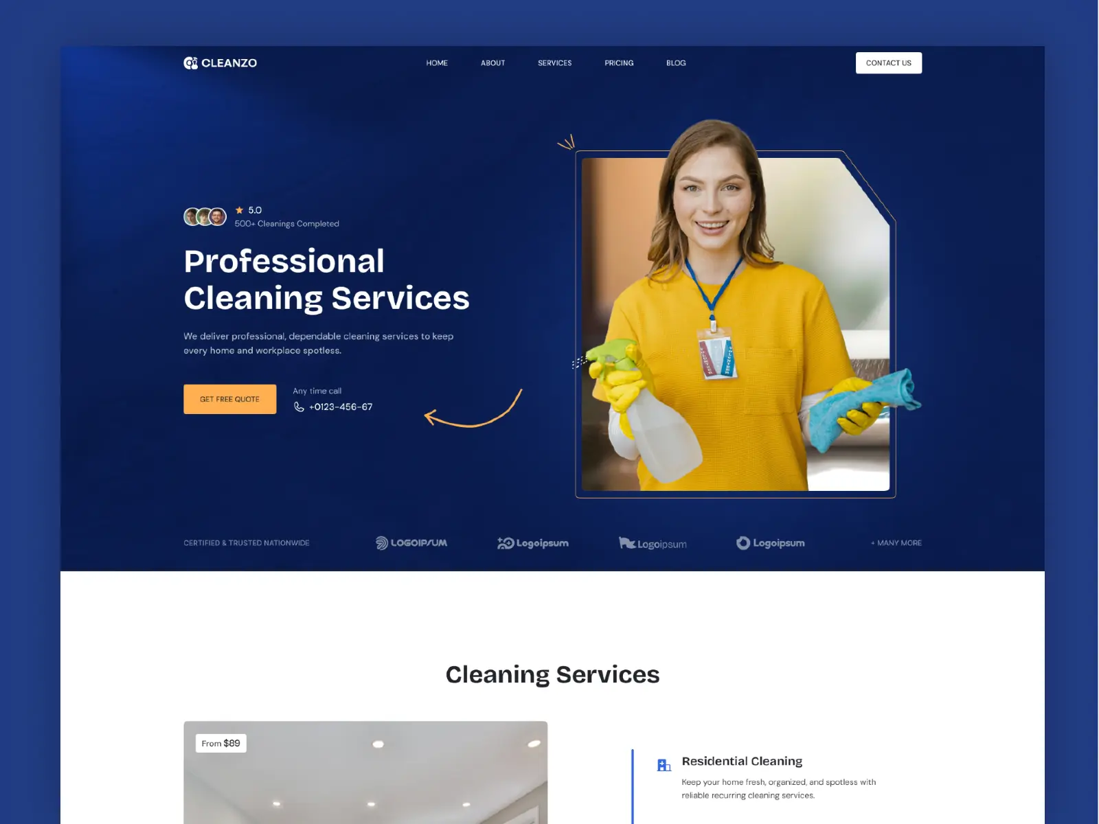 Cleanzo — Cleaning Service Template — Studio81 LLC Framer Template