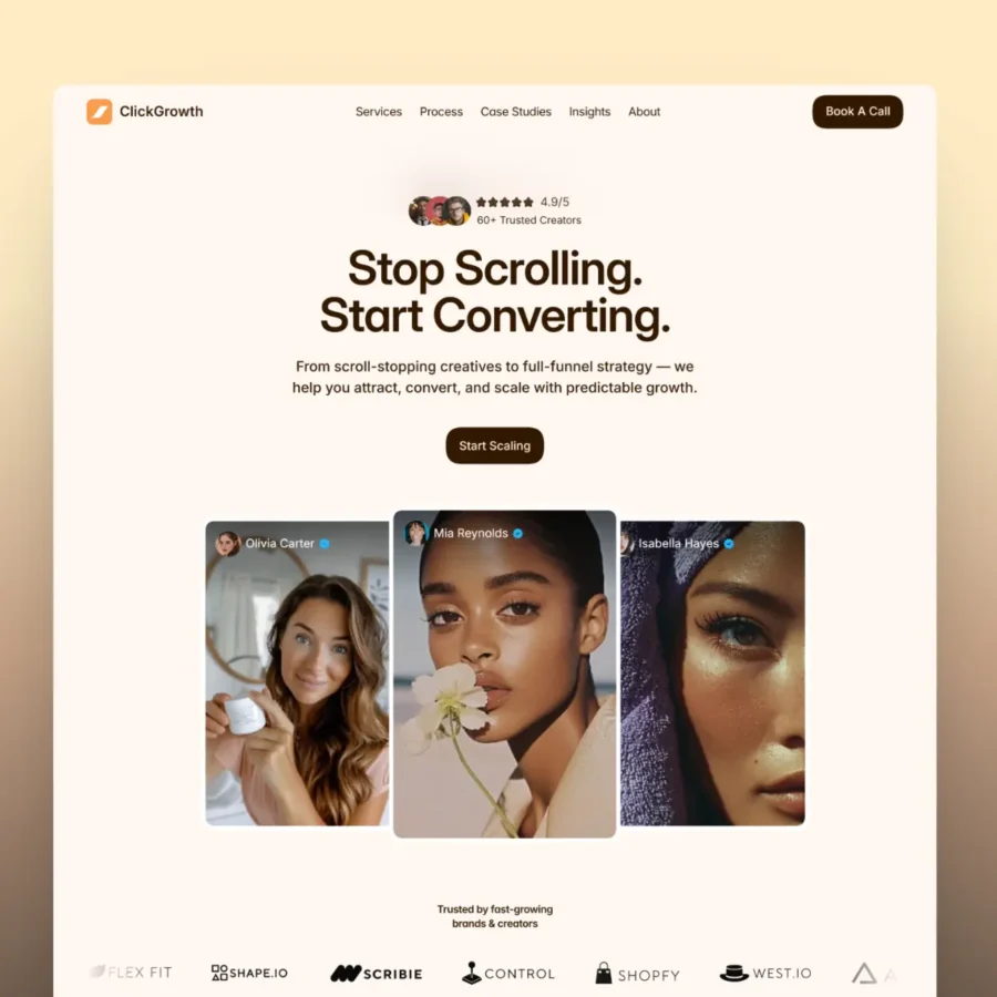 ClickGrowth — Social Media Agency Template — Francis Okechukwu Framer Template