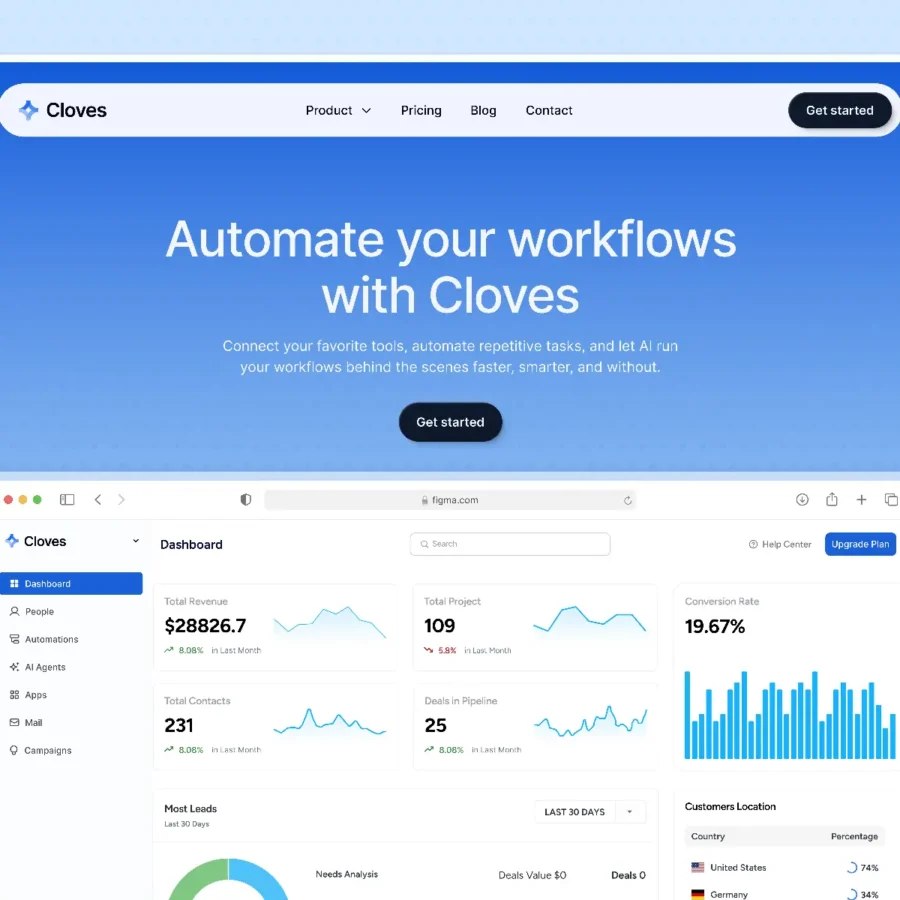 Cloves — Modern SaaS Website & App Template — FramerStation Framer Template