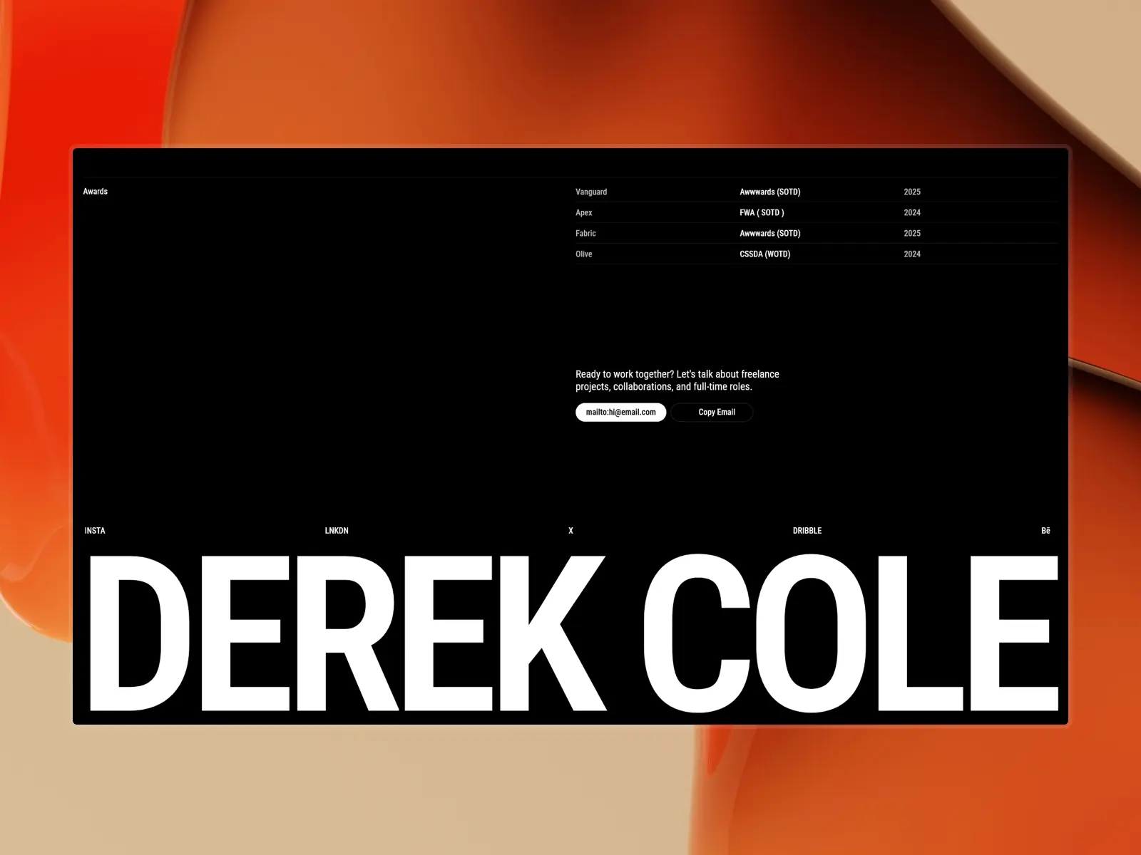 Cole — Minimal Portfolio Template