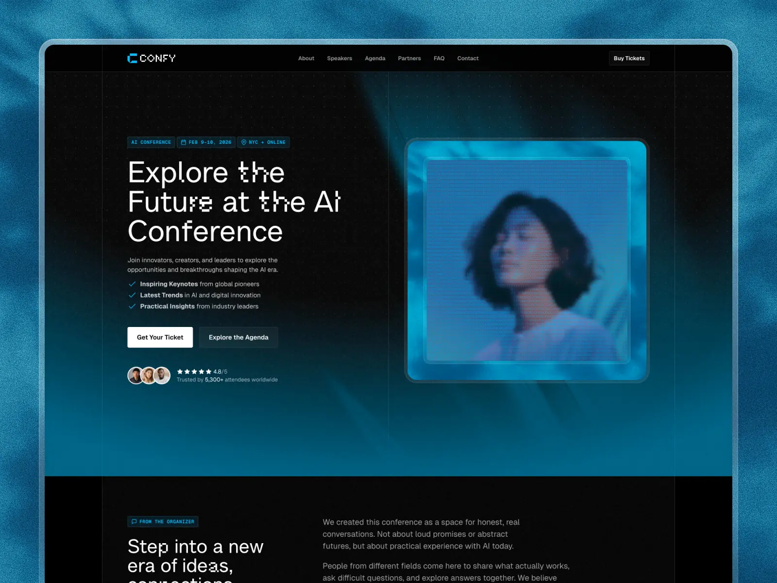 Confy — AI Conference & Event Landing Page — Illia Shytov Framer Template