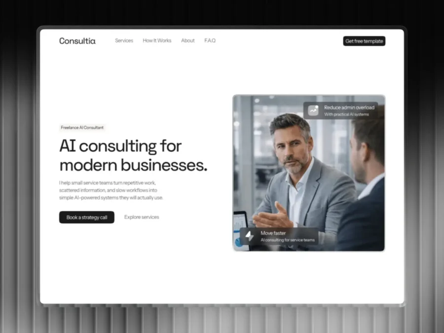 Consultia — Freelance AI Consultant Template — Yohann Varillon Framer Template