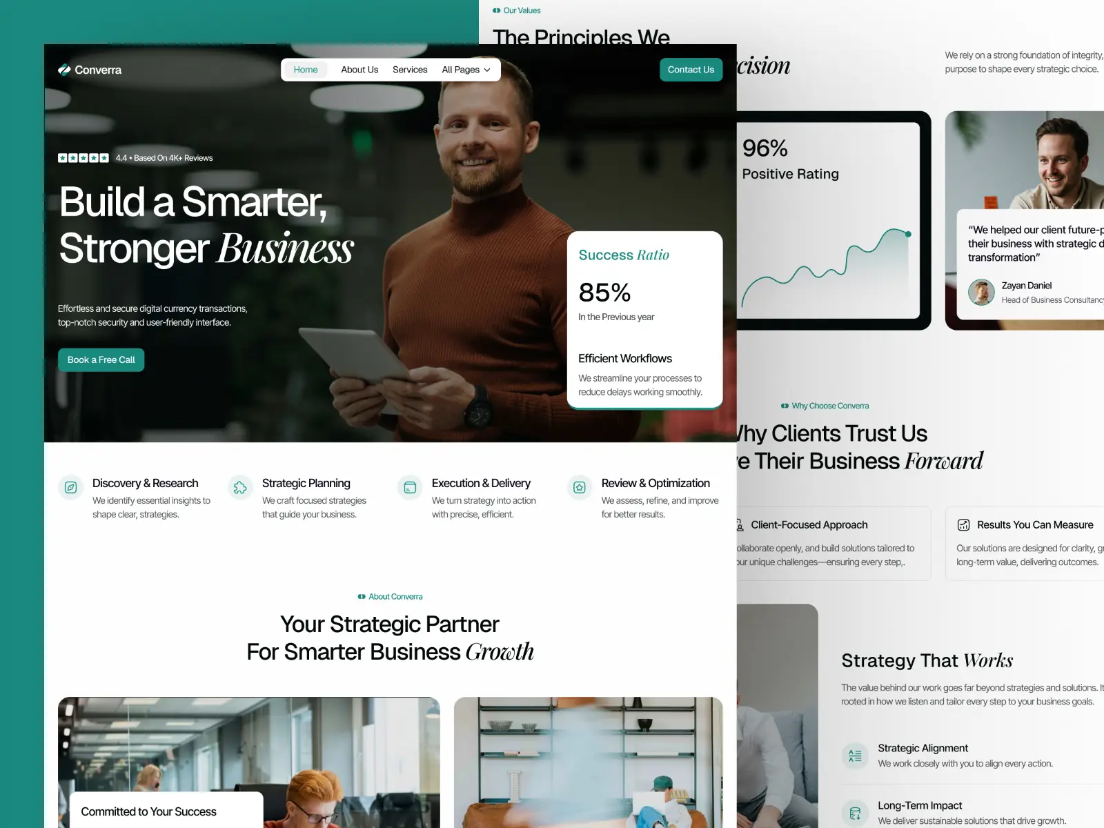 Converra — Finance, Marketing & Consulting — Pentaclay Framer Template