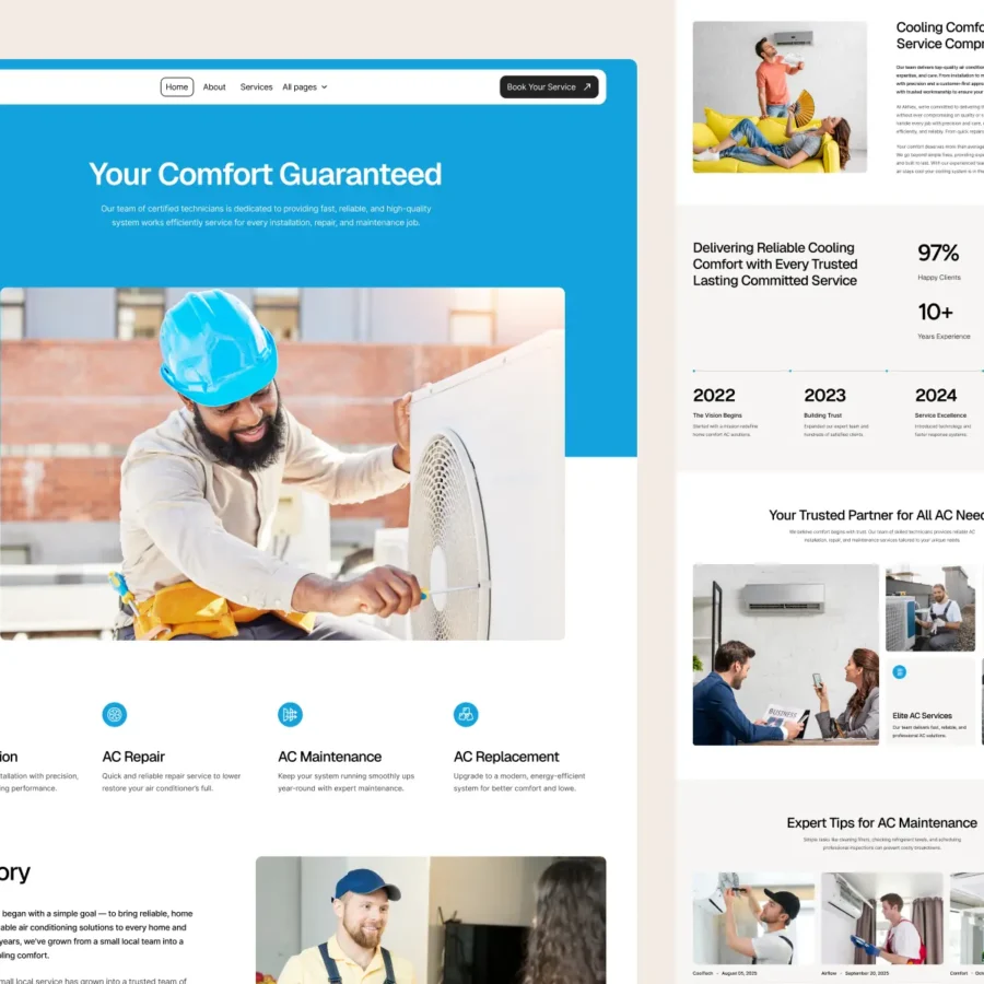Coolix — Free AC Maintenance Template — Mehanuz Meghla Framer Template