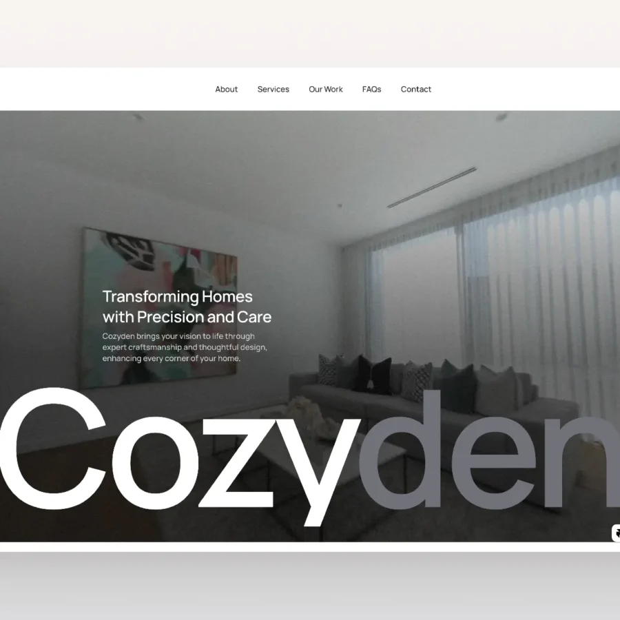 Cozyden — Interior & Home Living Template — Plaiter Framer Template