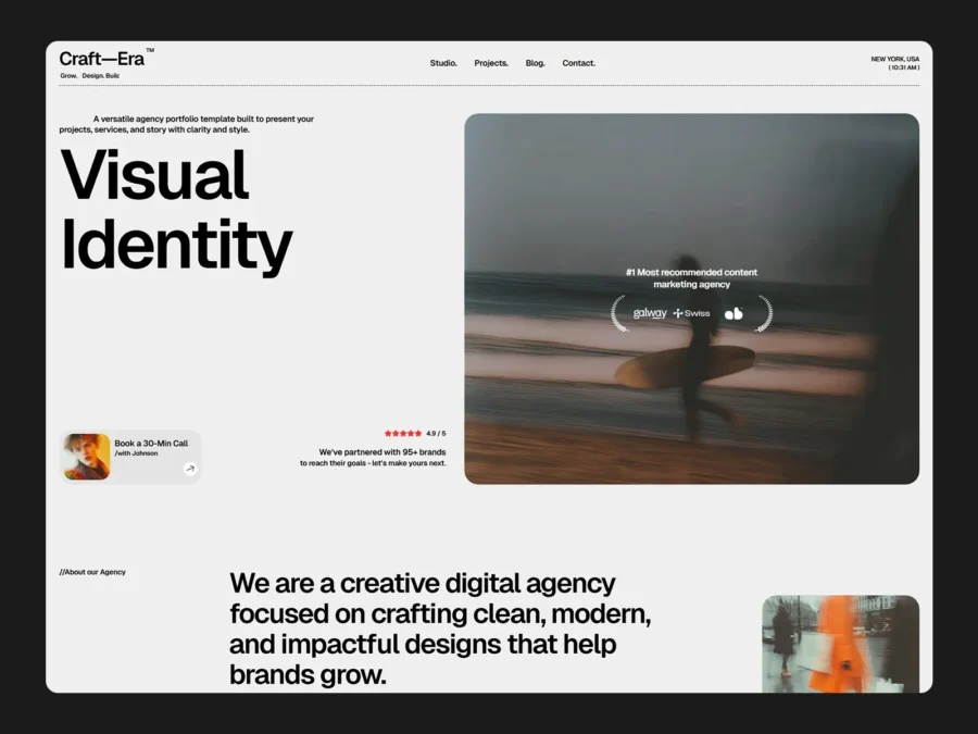 CraftEra — Creative Agency & Portfolo Agency — FlowSark Framer Template