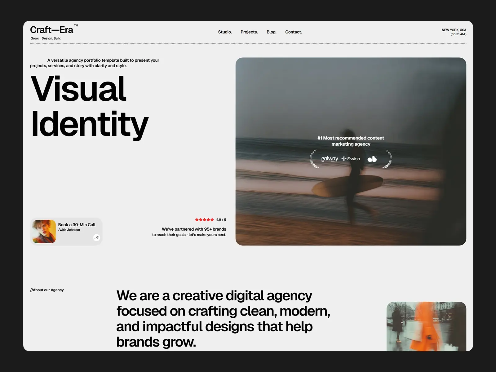 CraftEra — Creative Agency & Portfolo Agency — FlowSark Framer Template