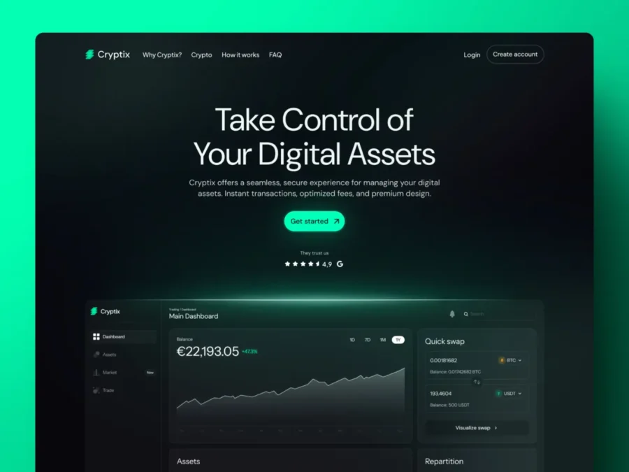Cryptix — Crypto SaaS Template — Arthur Duchesne Framer Template