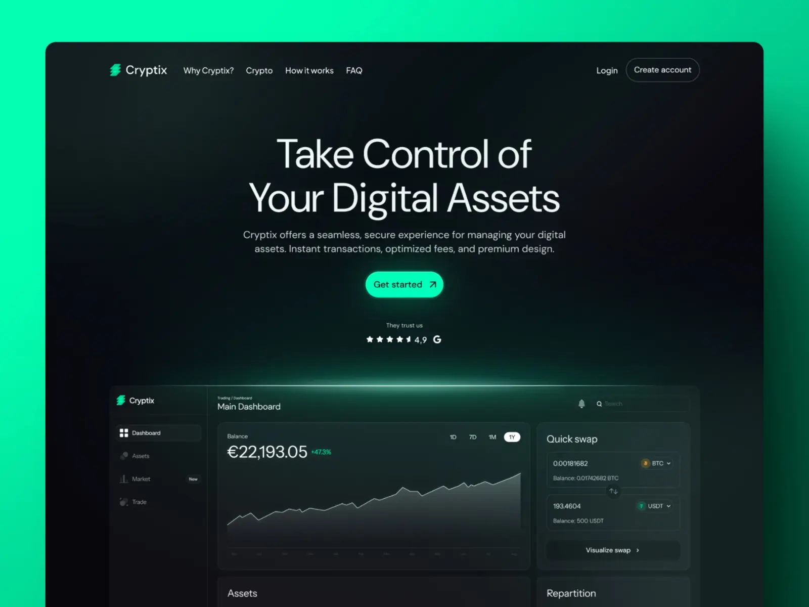 Cryptix — Crypto SaaS Template — Arthur Duchesne Framer Template