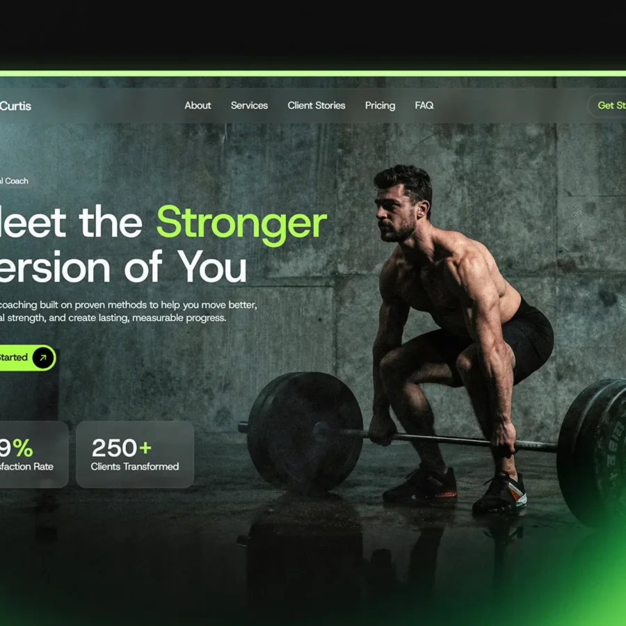 Curtis — Personal Trainer Framer Template — Jak Framer Template