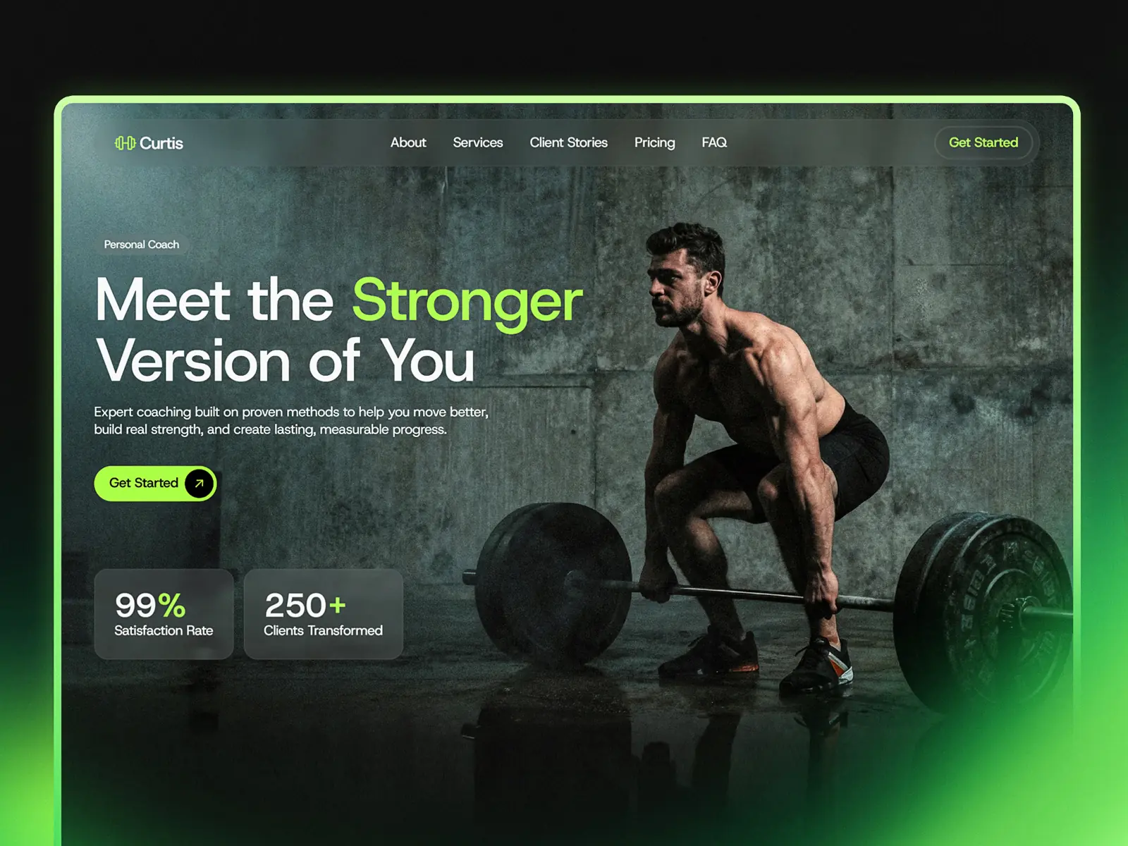 Curtis — Personal Trainer Framer Template — Jak Framer Template