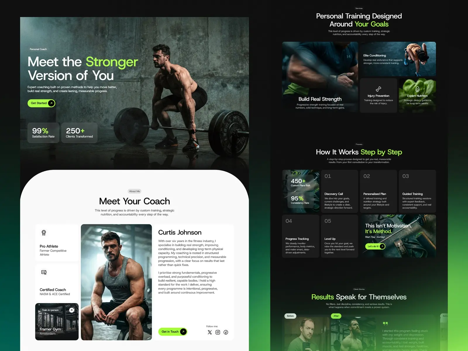 Curtis — Personal Trainer Framer Template