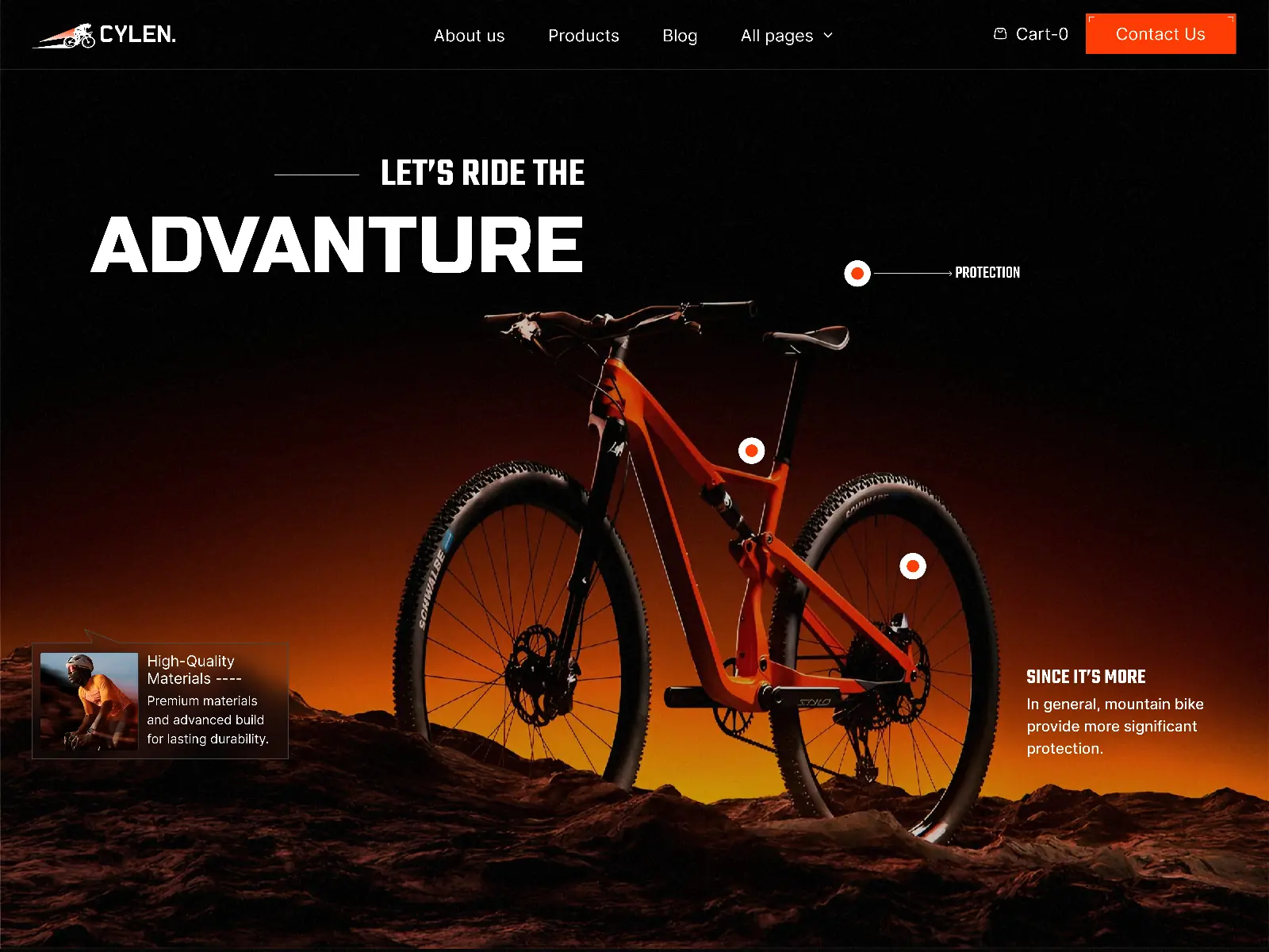 Cylen — Bicycle Shop Framer Template — Framerbucket Framer Template
