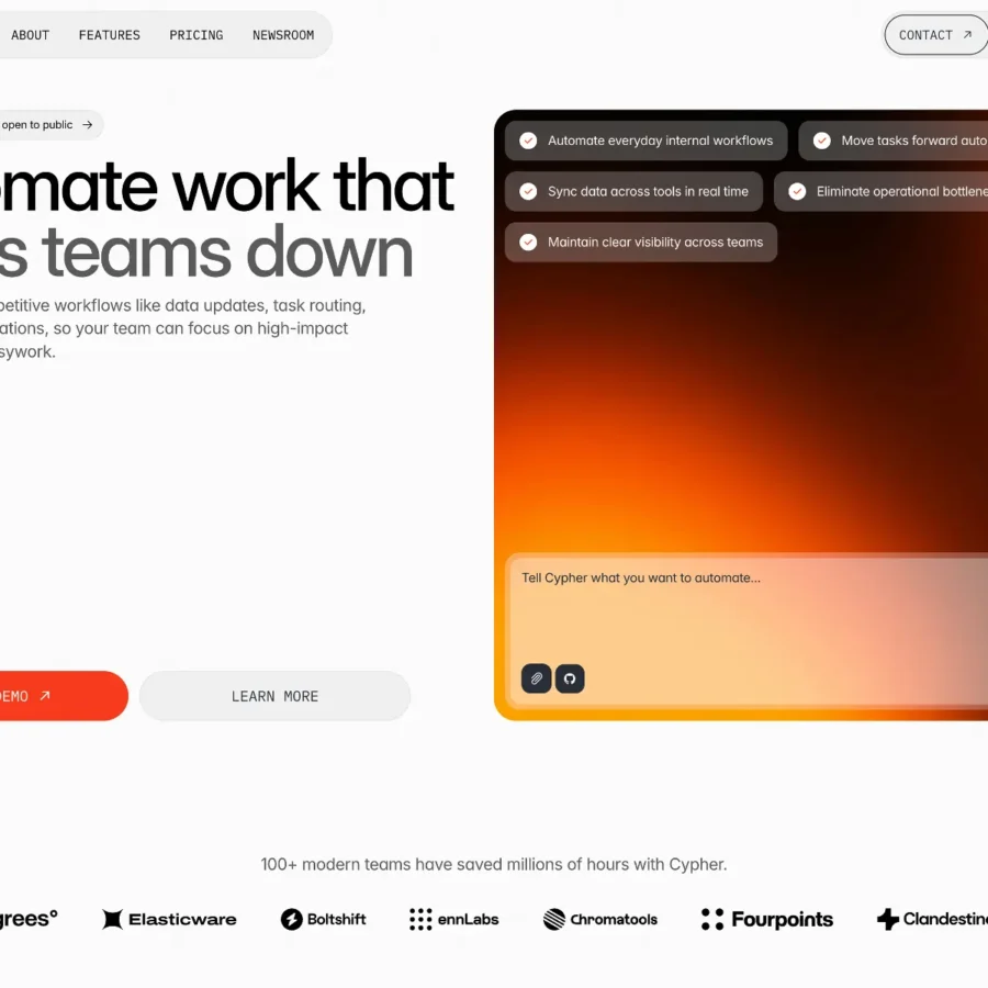 Cypher — Modern SaaS Website Template — Isaac Framer Template