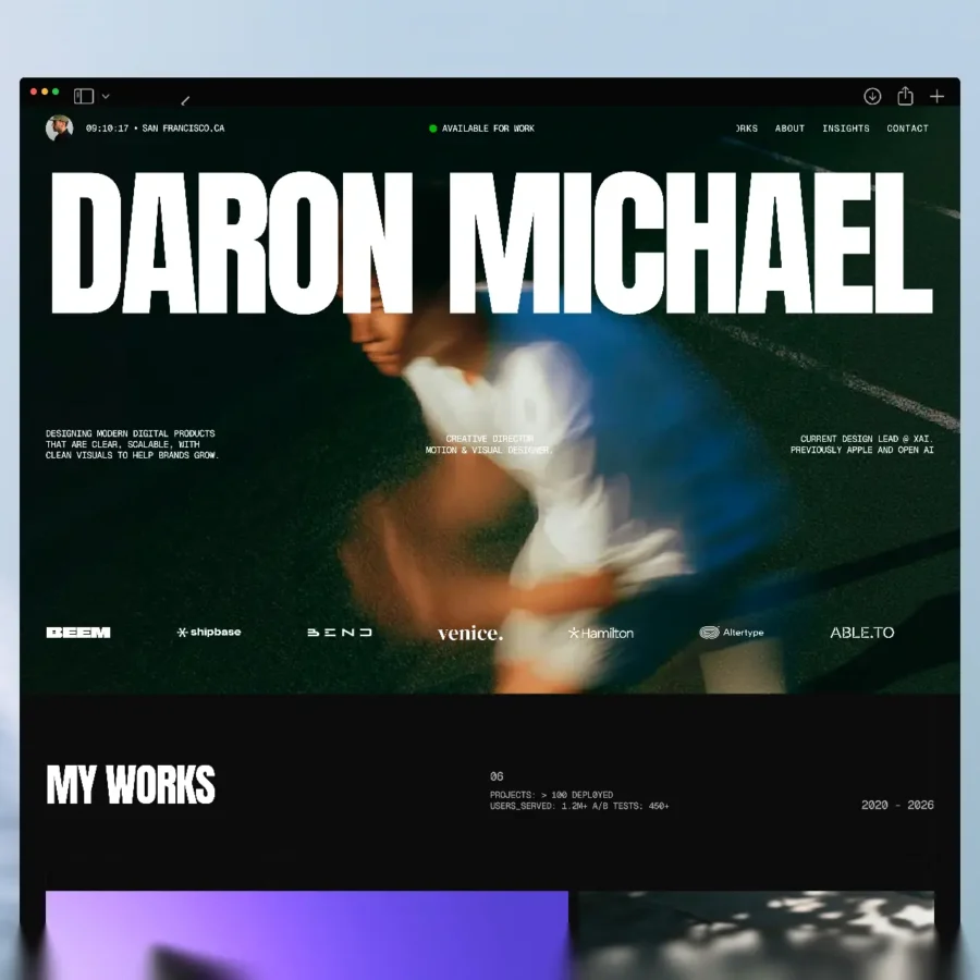 Daron — Portfolio / Agency Template — Tembase Supply Framer Template