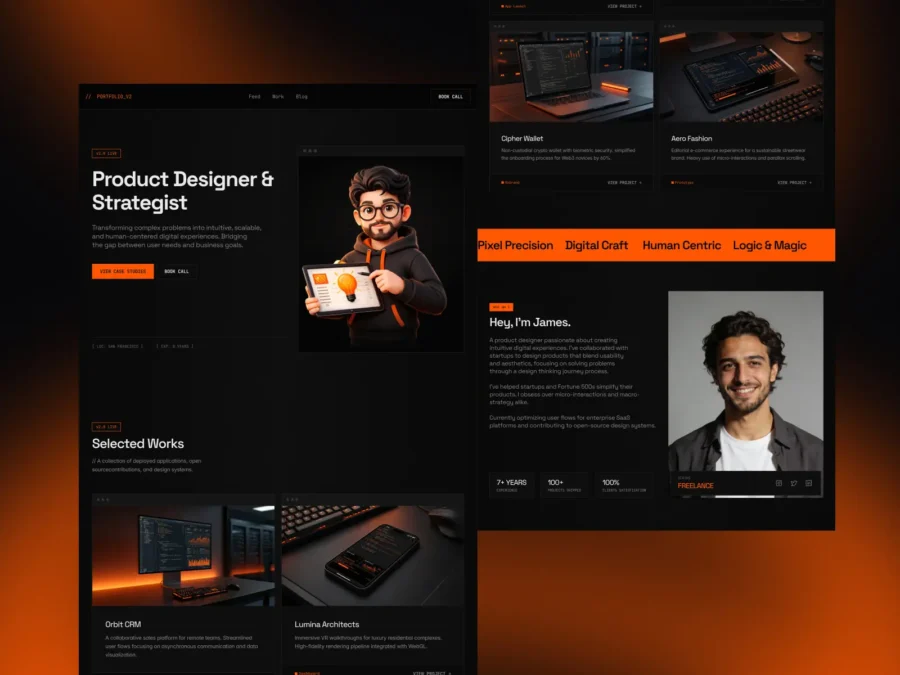 Darx — Free Portfolio Website Template — Ninja Designs Framer Template