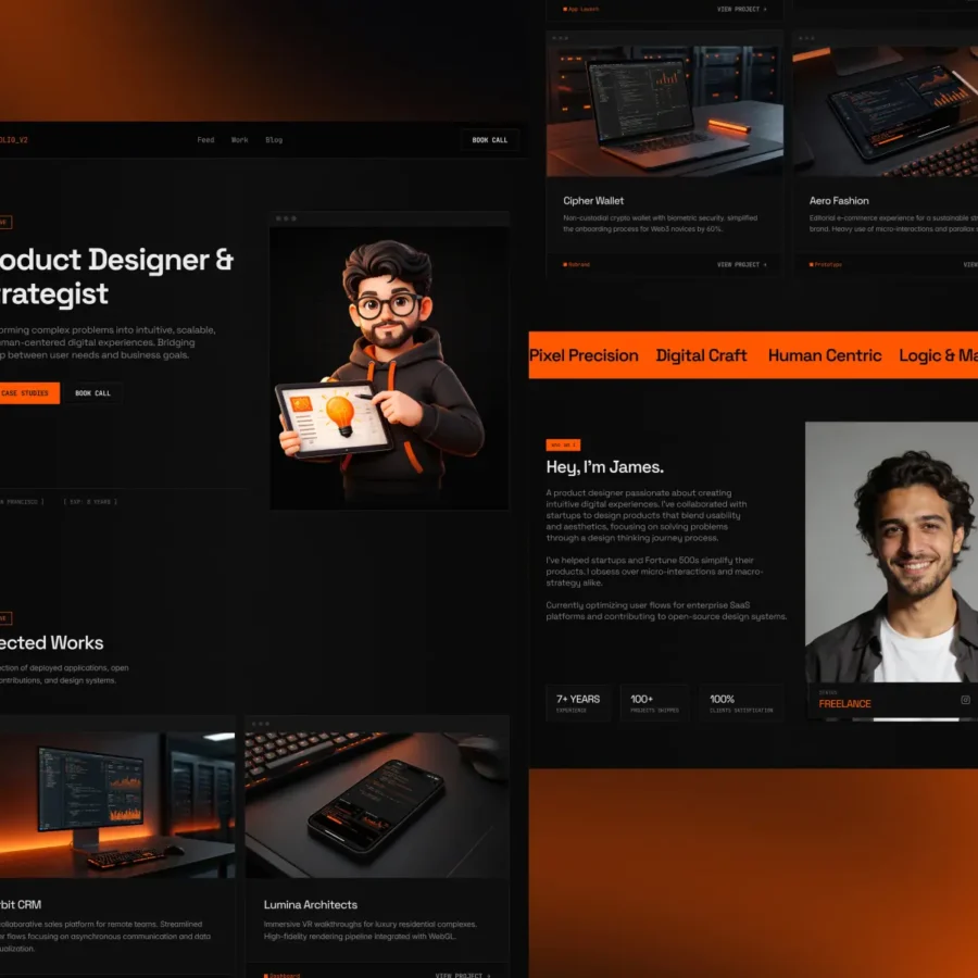 Darx — Free Portfolio Website Template — Ninja Designs Framer Template