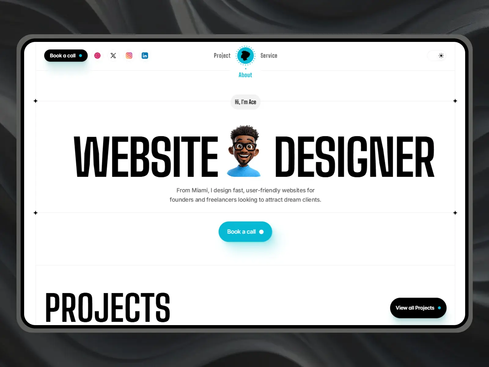 Dean — Web Designer Portfolio — Dean Framer Template