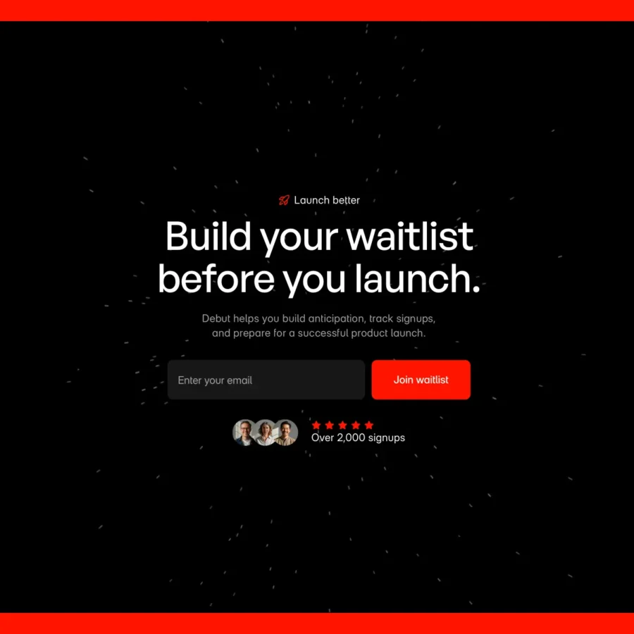 Debut — Waitlist Landing Page Template — Shahrukh Qureshi Framer Template