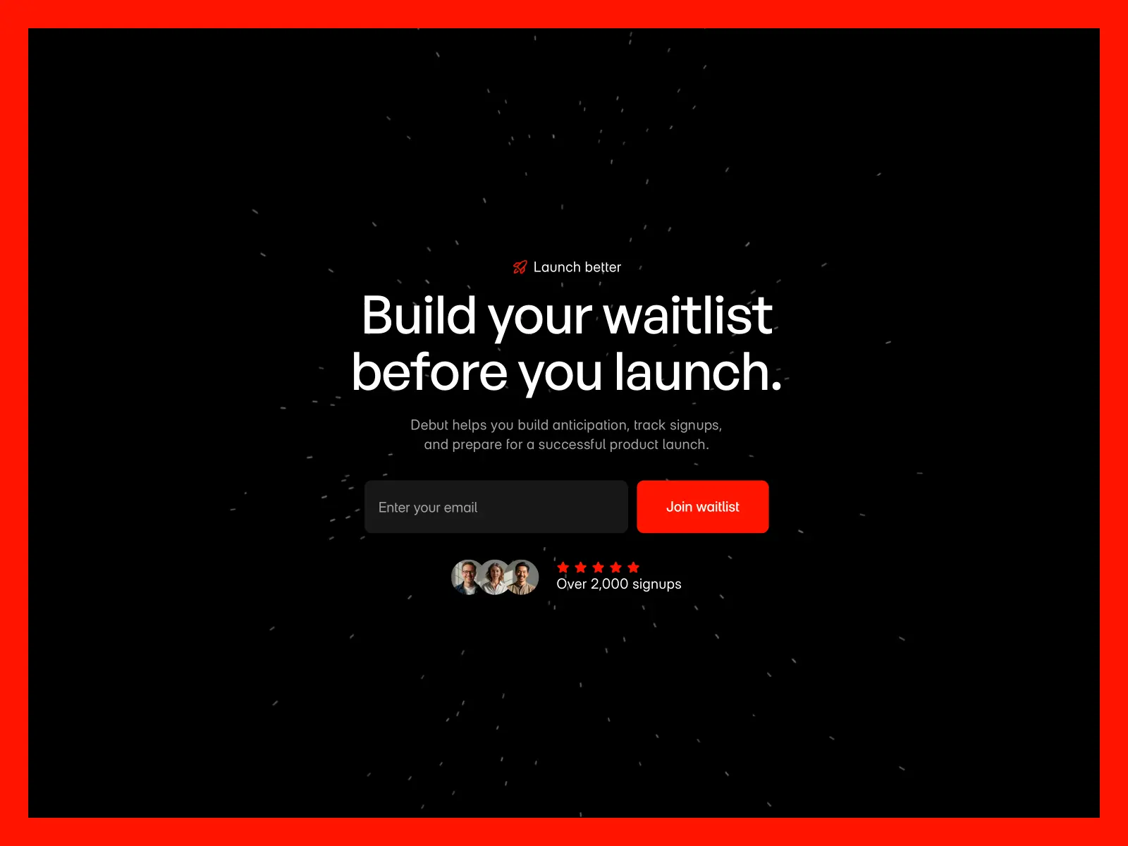 Debut — Waitlist Landing Page Template — Shahrukh Qureshi Framer Template