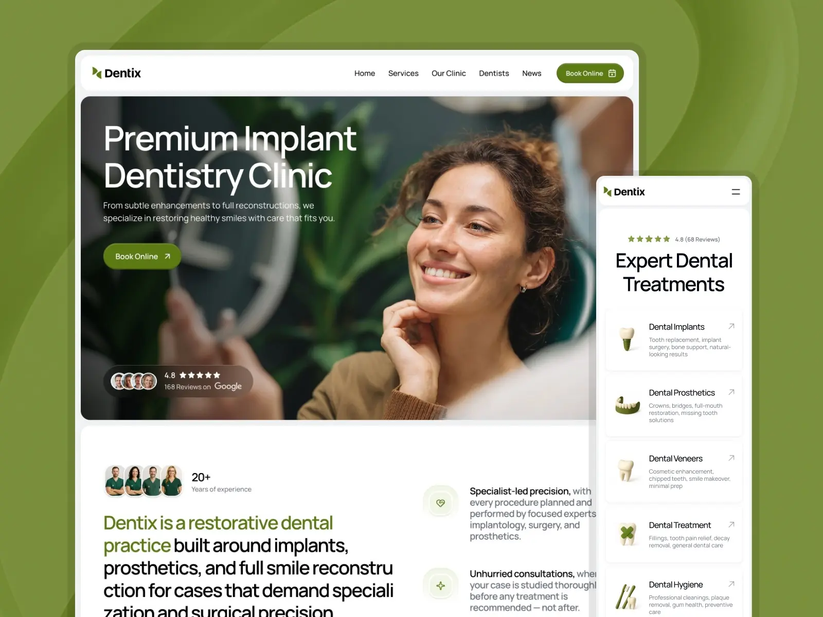 Dentix — Premium Dental Clinic — Mikus Albert Framer Template