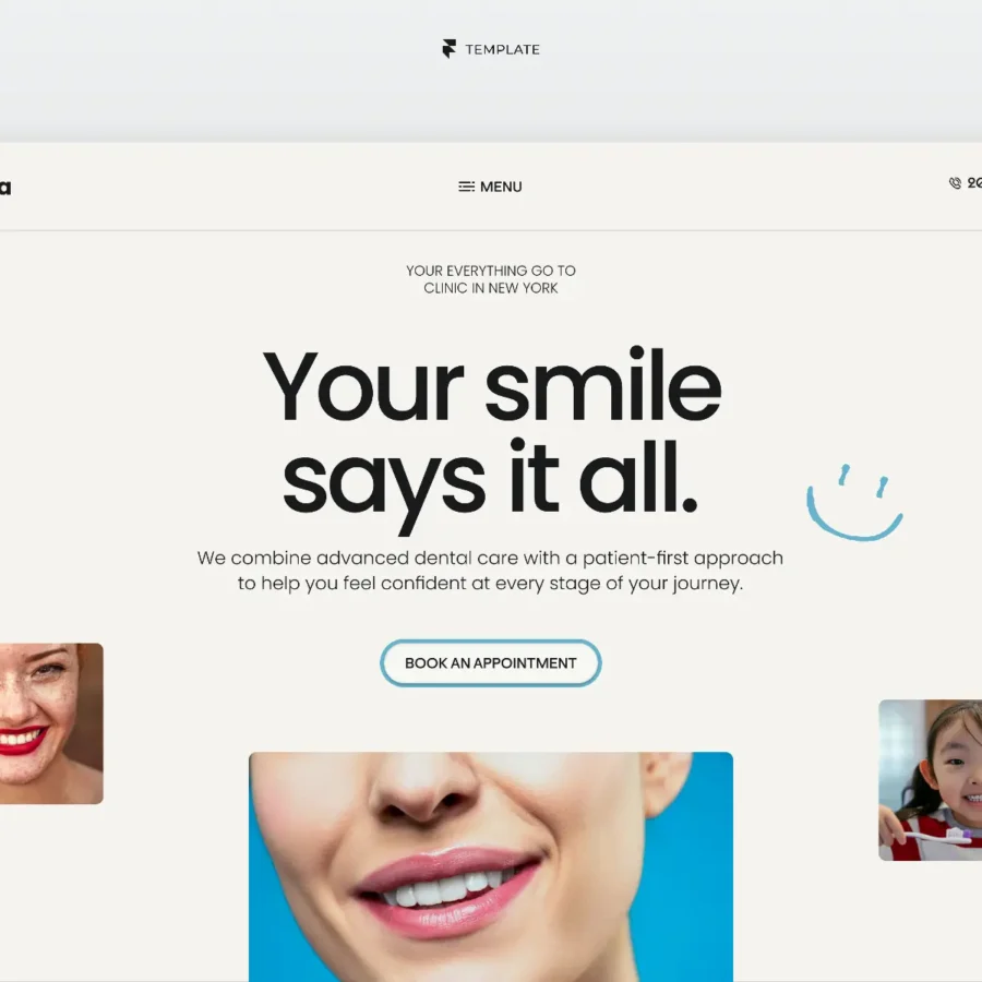Dentora — Dental & Medical Clinics Template — João Barbosa Framer Template