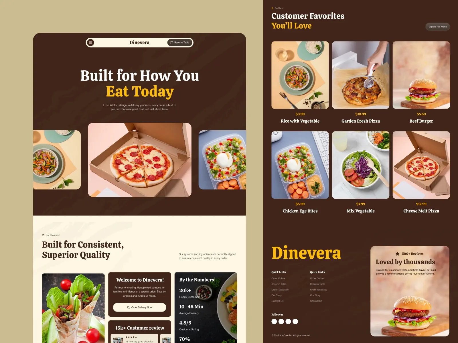 Dinevera — Modern Restaurant Website Template